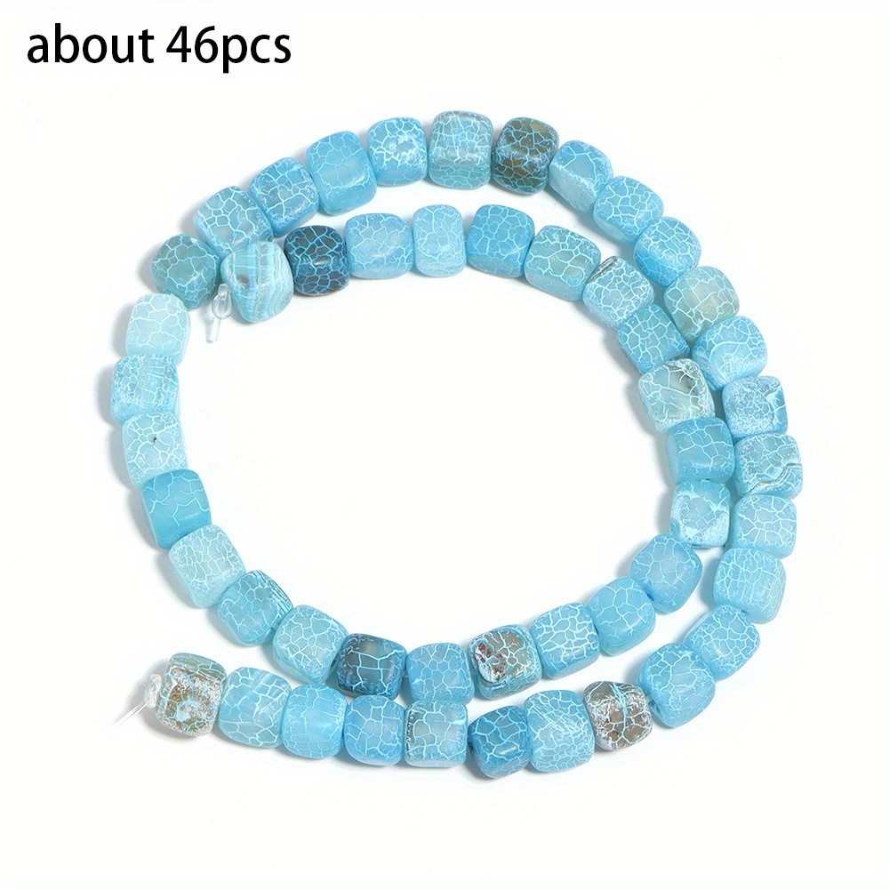Natural Weathered Square Agate Bead Bracelet for DIY Handmade Weaving